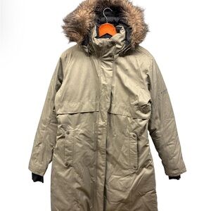 Columbia Tan Ski & Snow Jacket with Fur Hood